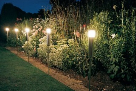 Landscaping lights garden approach